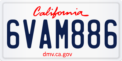 CA license plate 6VAM886