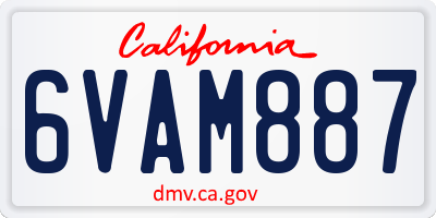 CA license plate 6VAM887