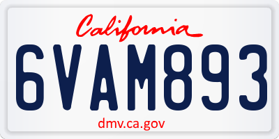 CA license plate 6VAM893