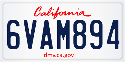 CA license plate 6VAM894