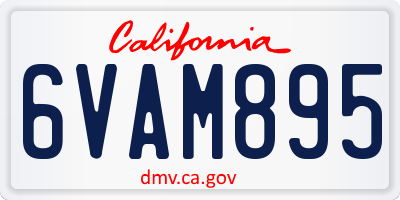 CA license plate 6VAM895