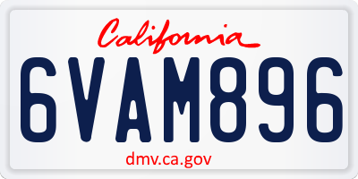 CA license plate 6VAM896