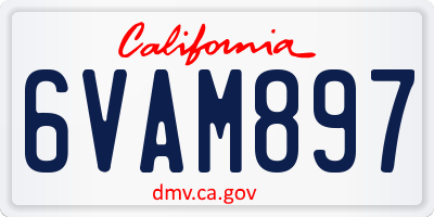 CA license plate 6VAM897