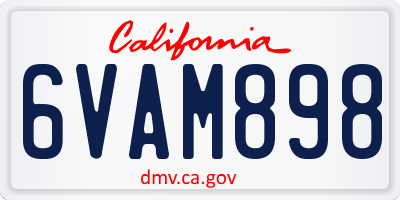 CA license plate 6VAM898