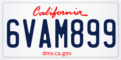 CA license plate 6VAM899