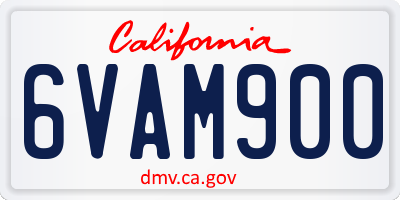 CA license plate 6VAM900