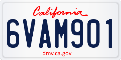 CA license plate 6VAM901