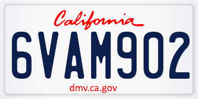 CA license plate 6VAM902