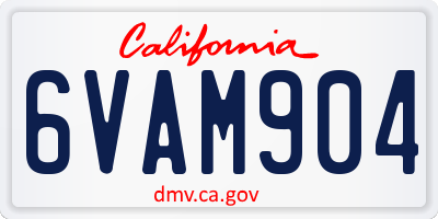 CA license plate 6VAM904