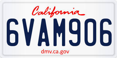 CA license plate 6VAM906