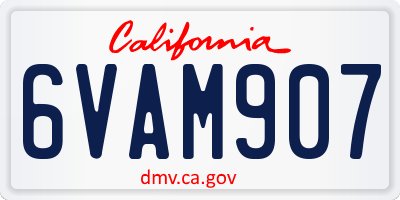 CA license plate 6VAM907