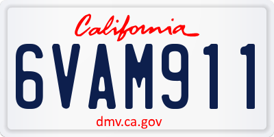 CA license plate 6VAM911