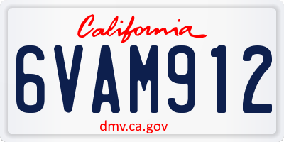 CA license plate 6VAM912