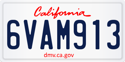 CA license plate 6VAM913