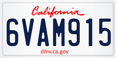 CA license plate 6VAM915