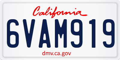CA license plate 6VAM919