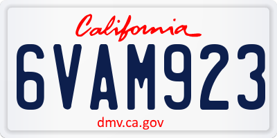 CA license plate 6VAM923