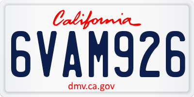 CA license plate 6VAM926
