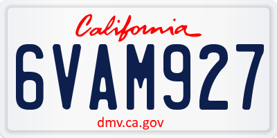 CA license plate 6VAM927