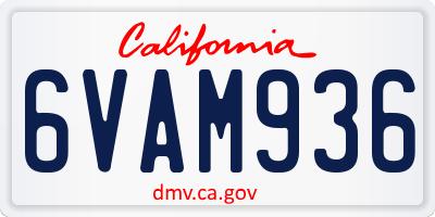 CA license plate 6VAM936