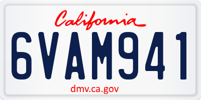 CA license plate 6VAM941