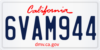 CA license plate 6VAM944