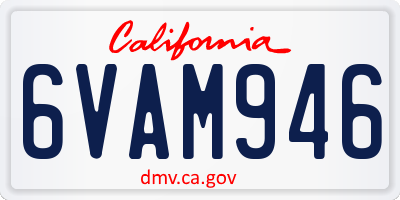 CA license plate 6VAM946