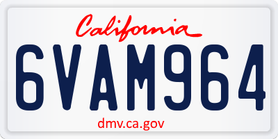CA license plate 6VAM964