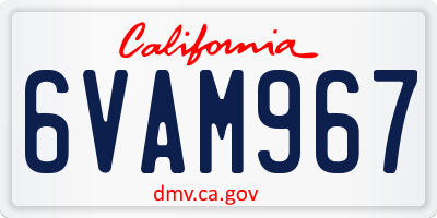 CA license plate 6VAM967