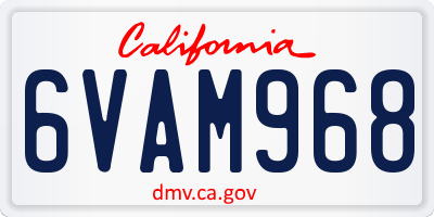 CA license plate 6VAM968