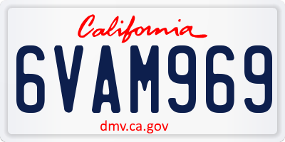 CA license plate 6VAM969