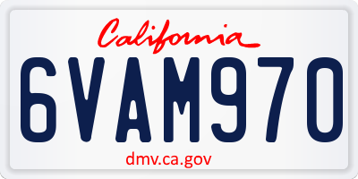 CA license plate 6VAM970
