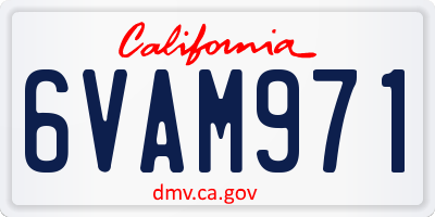 CA license plate 6VAM971
