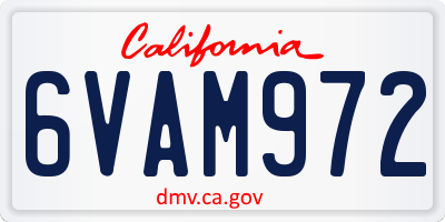 CA license plate 6VAM972