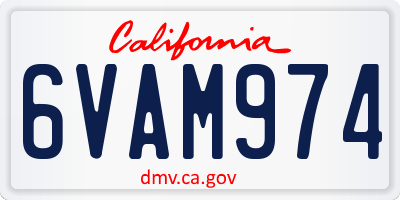 CA license plate 6VAM974