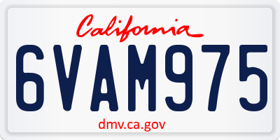 CA license plate 6VAM975