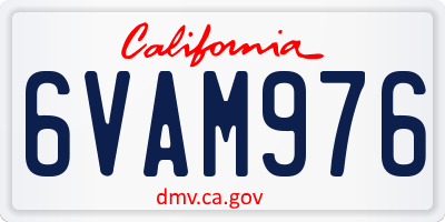 CA license plate 6VAM976