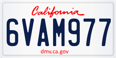 CA license plate 6VAM977
