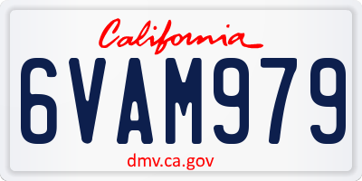 CA license plate 6VAM979