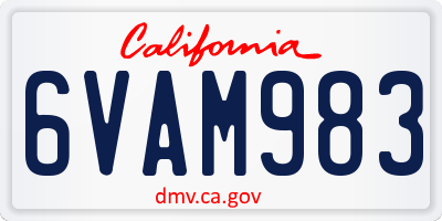 CA license plate 6VAM983
