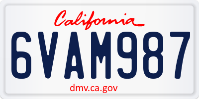 CA license plate 6VAM987