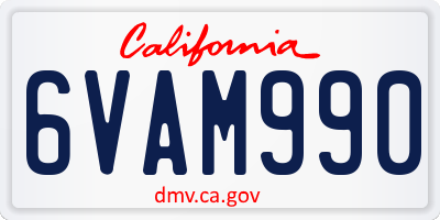 CA license plate 6VAM990