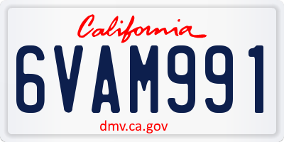 CA license plate 6VAM991
