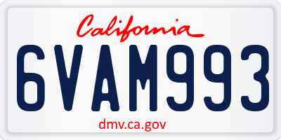 CA license plate 6VAM993