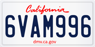 CA license plate 6VAM996