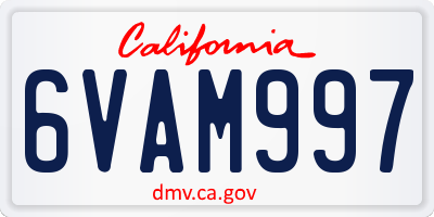 CA license plate 6VAM997