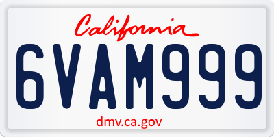 CA license plate 6VAM999