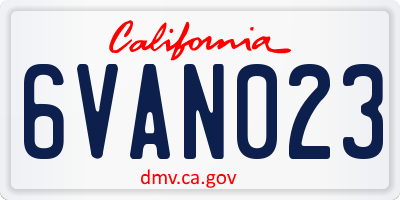 CA license plate 6VAN023