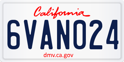 CA license plate 6VAN024