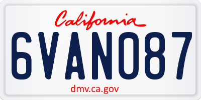 CA license plate 6VAN087